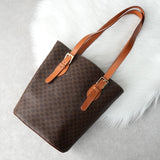 セリーヌ マカダム PVC レザー トートバッグ ブラウン - NEWSED