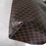 セリーヌ マカダム PVC レザー トートバッグ ハンドバッグ ブラウン ブラック - NEWSED