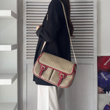 セリーヌ マカダム PVC メッセンジャーバッグ ショルダーバッグ ベージュ / レッド - NEWSED