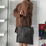 セリーヌ マカダム PVC/レザー トートバッグ ブラック/ブラウン - NEWSED