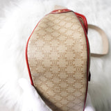 セリーヌ マカダム PVC メッセンジャーバッグ ショルダーバッグ ベージュ / レッド - NEWSED