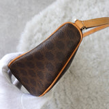 セリーヌ ヴィンテージ マカダム ワンショルダーバッグ ミニバッグ ハンドバッグ PVC/レザー ブラウン - NEWSED