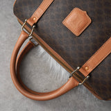 セリーヌ ヴィンテージ マカダム PVC /レザー ミニボストンバッグ ハンドバッグ ブラウン - NEWSED