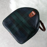 ポロ ラルフローレン チェック柄 PVC / レザー ミニボストンバッグ ハンドバッグ グリーン ブラウン - NEWSED