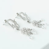 ディオール ロゴ ラインストーン スノー クリスタル ピアス シルバー