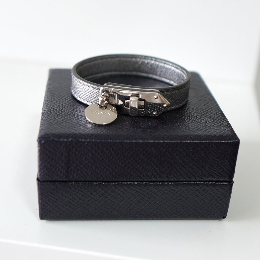Silver Leather Bracelet