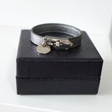Silver Leather Bracelet - NEWSED