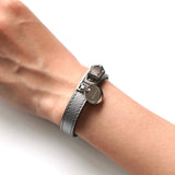 Silver Leather Bracelet - NEWSED