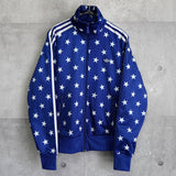 アディダス トラックジャケット スター 星柄 ブルー S〜M相当 - NEWSED