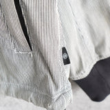 オールド ステューシーSSリンク 刺繍 ストライプ柄 ジップアップパーカー グレー / ホワイト - NEWSED