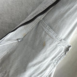 オールド ステューシーSSリンク 刺繍 ストライプ柄 ジップアップパーカー グレー / ホワイト - NEWSED