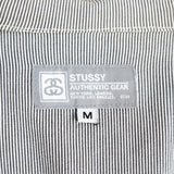 オールド ステューシーSSリンク 刺繍 ストライプ柄 ジップアップパーカー グレー / ホワイト - NEWSED