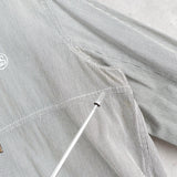 オールド ステューシーSSリンク 刺繍 ストライプ柄 ジップアップパーカー グレー / ホワイト - NEWSED