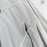 オールド ステューシーSSリンク 刺繍 ストライプ柄 ジップアップパーカー グレー / ホワイト - NEWSED