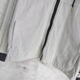 オールド ステューシーSSリンク 刺繍 ストライプ柄 ジップアップパーカー グレー / ホワイト - NEWSED