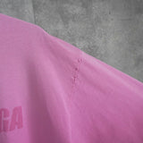 バレンシアガ ロゴ ダメージ加工 オーバーサイズ Tシャツ ピンク - NEWSED