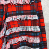 トリコ コム デ ギャルソン フリル タータンチェック 長袖トップス ロンT レッド - NEWSED