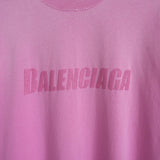 バレンシアガ ロゴ ダメージ加工 オーバーサイズ Tシャツ ピンク - NEWSED