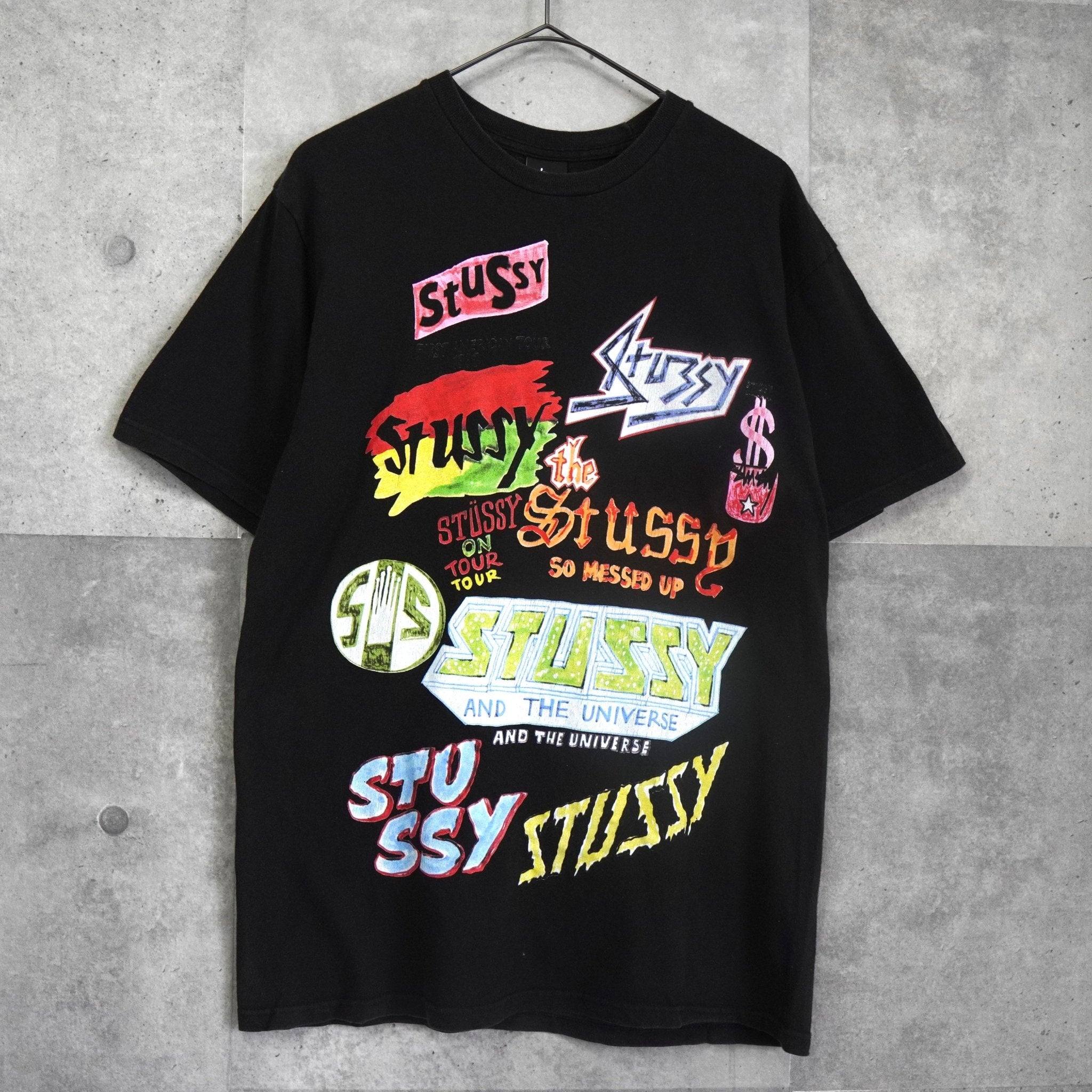 ステューシー ロゴ アート ペイント Tシャツ ブラック | ブランド古着 