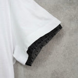 レッド ヴァレンティノ ロゴ ドット レース袖 Tシャツ ホワイト レディース - NEWSED