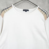 バーバリー ノバチェック柄 ロンT ホワイト / ベージュ - NEWSED