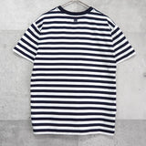 アミパリ アミ パリス ハートロゴ ボーダー柄 Tシャツ ネイビー - NEWSED