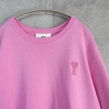 アミパリ アミパリス ハートロゴ オーバーサイズ Tシャツ ピンク - NEWSED