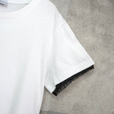 レッド ヴァレンティノ ロゴ ドット レース袖 Tシャツ ホワイト レディース - NEWSED