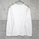 バーバリー ノバチェック柄 ロンT ホワイト / ベージュ - NEWSED