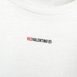 レッド ヴァレンティノ ロゴ ドット レース袖 Tシャツ ホワイト レディース - NEWSED