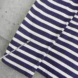 メゾンキツネ トリコロールフォックス ボーダー ロンT 長袖トップス ホワイト / ネイビー - NEWSED