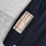 バーバリー エルボーパッチ ノバチェック柄 ロンT ブラック - NEWSED