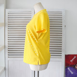 クレージュ ロゴ スポーティー生地 Tシャツ 半袖トップス イエロー レディース - NEWSED