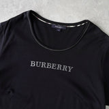 バーバリー ラインストーン ロゴ Tシャツ ブラック レディース - NEWSED