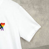 アミパリ アミ パリス ワンポイント 刺繍 Tシャツ ホワイト - NEWSED