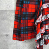 トリコ コム デ ギャルソン フリル タータンチェック 長袖トップス ロンT レッド - NEWSED