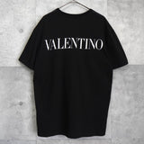 ヴァレンティノ 異素材切り替え ロゴ Tシャツ ブラック - NEWSED
