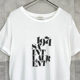 サンローラン プリント Tシャツ ホワイト - NEWSED