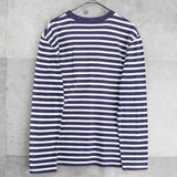 メゾンキツネ トリコロールフォックス ボーダー ロンT 長袖トップス ホワイト / ネイビー - NEWSED