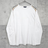 バーバリー ノバチェック柄 ロンT ホワイト / ベージュ - NEWSED