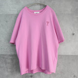 アミパリ アミパリス ハートロゴ オーバーサイズ Tシャツ ピンク - NEWSED