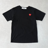 プレイ コムデギャルソン ハート ロゴ 半袖Tシャツ ブラック - NEWSED