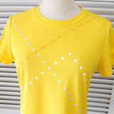 クレージュ ロゴ スポーティー生地 Tシャツ 半袖トップス イエロー レディース - NEWSED