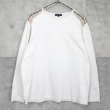 バーバリー ノバチェック柄 ロンT ホワイト / ベージュ - NEWSED