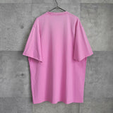 バレンシアガ ロゴ ダメージ加工 オーバーサイズ Tシャツ ピンク - NEWSED