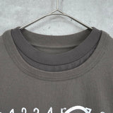 エムエムシックス メゾン マルジェラ カレンダーロゴ フェイクレイヤード Tシャツ カーキグレー レディース - NEWSED