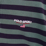 ポロ ラルフローレン 星条旗ロゴ 刺繍 ボーダー柄 Tシャツ グリーン / ネイビー - NEWSED