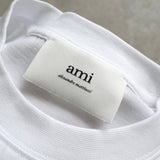 アミパリ アミ パリス ワンポイント 刺繍 Tシャツ ホワイト - NEWSED