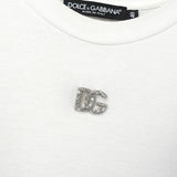 ドルチェ&ガッバーナ ラインストーン ワンポイントロゴ Tシャツ チビT ホワイト レディース - NEWSED