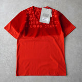 メゾン マルジェラ エイズT 異素材切り替え ベロア Vネック Tシャツ 半袖トップス レッド タグ付き未使用品 - NEWSED